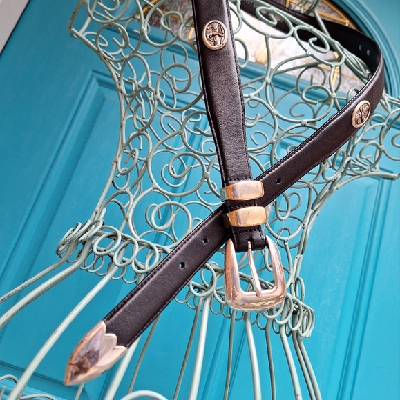 Genuine Leather GOLF Belt Mens Studded Silver Metal Buckle Golfers Logo Icon 34 - Picture 7 of 17